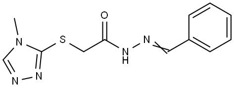 N-[(E)-benzylideneamino]-2-[(4-methyl-1,2,4-triazol-3-yl)sulfanyl]acetamide Structural