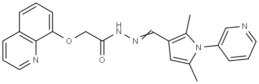 N-[(E)-(2,5-dimethyl-1-pyridin-3-ylpyrrol-3-yl)methylideneamino]-2-quinolin-8-yloxyacetamide Structural
