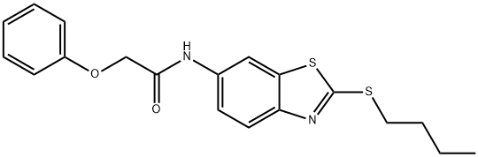 N-(2-butylsulfanyl-1,3-benzothiazol-6-yl)-2-phenoxyacetamide Structural