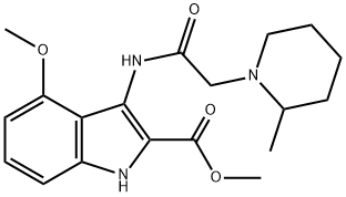 methyl 4-methoxy-3-[[2-(2-methylpiperidin-1-yl)acetyl]amino]-1H-indole-2-carboxylate Structural