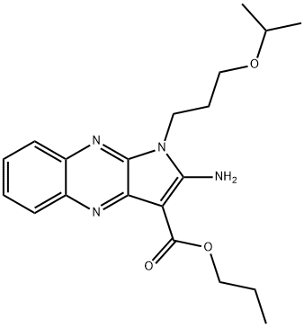 propyl 2-amino-1-(3-propan-2-yloxypropyl)pyrrolo[3,2-b]quinoxaline-3-carboxylate Structural