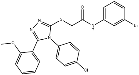 N-(3-bromophenyl)-2-[[4-(4-chlorophenyl)-5-(2-methoxyphenyl)-1,2,4-triazol-3-yl]sulfanyl]acetamide Structural