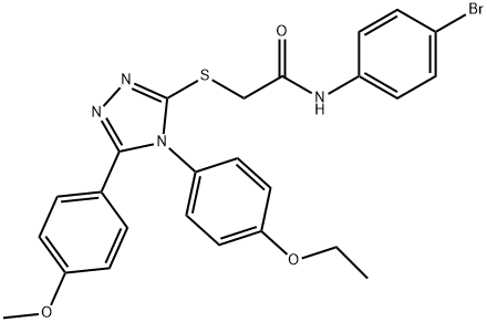 N-(4-bromophenyl)-2-[[4-(4-ethoxyphenyl)-5-(4-methoxyphenyl)-1,2,4-triazol-3-yl]sulfanyl]acetamide Structural
