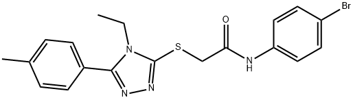 N-(4-bromophenyl)-2-[[4-ethyl-5-(4-methylphenyl)-1,2,4-triazol-3-yl]sulfanyl]acetamide Structural