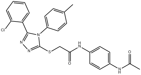 N-(4-acetamidophenyl)-2-[[5-(2-chlorophenyl)-4-(4-methylphenyl)-1,2,4-triazol-3-yl]sulfanyl]acetamide Structural