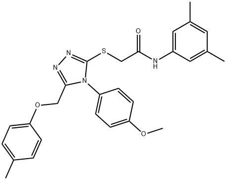 N-(3,5-dimethylphenyl)-2-[[4-(4-methoxyphenyl)-5-[(4-methylphenoxy)methyl]-1,2,4-triazol-3-yl]sulfanyl]acetamide Structural