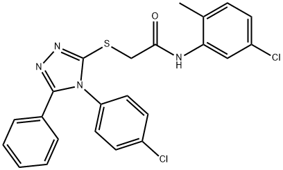 N-(5-chloro-2-methylphenyl)-2-[[4-(4-chlorophenyl)-5-phenyl-1,2,4-triazol-3-yl]sulfanyl]acetamide Structural