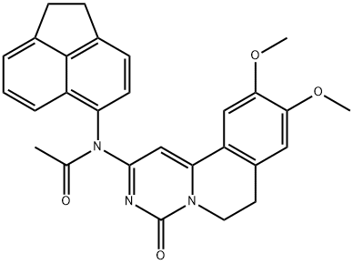 N-(1,2-dihydroacenaphthylen-5-yl)-N-(9,10-dimethoxy-4-oxo-6,7-dihydropyrimido[6,1-a]isoquinolin-2-yl)acetamide Structural
