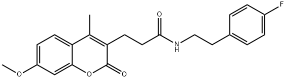 N-[2-(4-fluorophenyl)ethyl]-3-(7-methoxy-4-methyl-2-oxochromen-3-yl)propanamide Structural