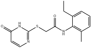 N-(2-ethyl-6-methylphenyl)-2-[(6-oxo-1H-pyrimidin-2-yl)sulfanyl]acetamide Structural