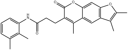 N-(2,3-dimethylphenyl)-3-(2,3,5-trimethyl-7-oxofuro[3,2-g]chromen-6-yl)propanamide Structural