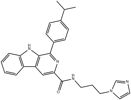N-(3-imidazol-1-ylpropyl)-1-(4-propan-2-ylphenyl)-9H-pyrido[3,4-b]indole-3-carboxamide Structural