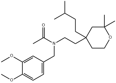 N-[(3,4-dimethoxyphenyl)methyl]-N-[2-[2,2-dimethyl-4-(3-methylbutyl)oxan-4-yl]ethyl]acetamide Structural