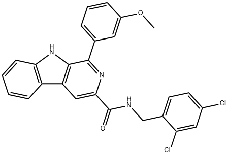 N-[(2,4-dichlorophenyl)methyl]-1-(3-methoxyphenyl)-9H-pyrido[3,4-b]indole-3-carboxamide Structural