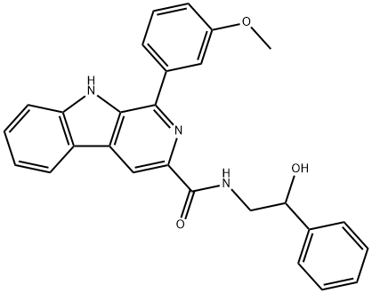 N-(2-hydroxy-2-phenylethyl)-1-(3-methoxyphenyl)-9H-pyrido[3,4-b]indole-3-carboxamide Structural