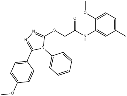 N-(2-methoxy-5-methylphenyl)-2-[[5-(4-methoxyphenyl)-4-phenyl-1,2,4-triazol-3-yl]sulfanyl]acetamide Structural