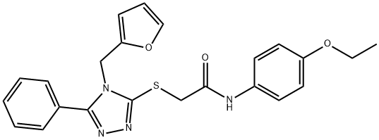 N-(4-ethoxyphenyl)-2-[[4-(furan-2-ylmethyl)-5-phenyl-1,2,4-triazol-3-yl]sulfanyl]acetamide Structural