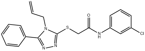 N-(3-chlorophenyl)-2-[(5-phenyl-4-prop-2-enyl-1,2,4-triazol-3-yl)sulfanyl]acetamide Structural