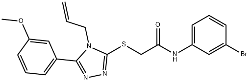 N-(3-bromophenyl)-2-[[5-(3-methoxyphenyl)-4-prop-2-enyl-1,2,4-triazol-3-yl]sulfanyl]acetamide Structural