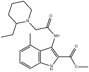 methyl 3-[[2-(2-ethylpiperidin-1-yl)acetyl]amino]-4-methyl-1H-indole-2-carboxylate Structural