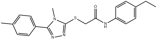 N-(4-ethylphenyl)-2-[[4-methyl-5-(4-methylphenyl)-1,2,4-triazol-3-yl]sulfanyl]acetamide Structural