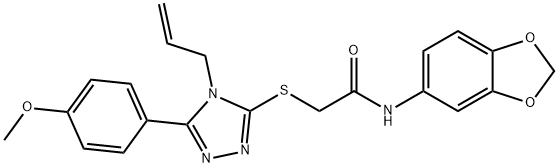N-(1,3-benzodioxol-5-yl)-2-[[5-(4-methoxyphenyl)-4-prop-2-enyl-1,2,4-triazol-3-yl]sulfanyl]acetamide Structural