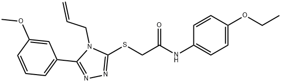 N-(4-ethoxyphenyl)-2-[[5-(3-methoxyphenyl)-4-prop-2-enyl-1,2,4-triazol-3-yl]sulfanyl]acetamide Structural
