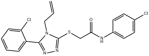 N-(4-chlorophenyl)-2-[[5-(2-chlorophenyl)-4-prop-2-enyl-1,2,4-triazol-3-yl]sulfanyl]acetamide Structural