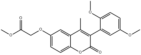 methyl 2-[3-(2,5-dimethoxyphenyl)-4-methyl-2-oxochromen-6-yl]oxyacetate Structural