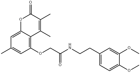N-[2-(3,4-dimethoxyphenyl)ethyl]-2-(3,4,7-trimethyl-2-oxochromen-5-yl)oxyacetamide Structural
