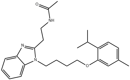 N-[2-[1-[4-(5-methyl-2-propan-2-ylphenoxy)butyl]benzimidazol-2-yl]ethyl]acetamide Structural