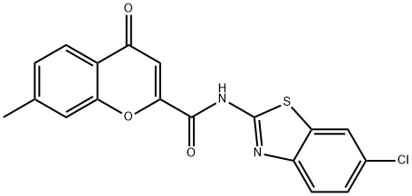 N-(6-chloro-1,3-benzothiazol-2-yl)-7-methyl-4-oxochromene-2-carboxamide Structural