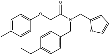 N-[(4-ethylphenyl)methyl]-N-(furan-2-ylmethyl)-2-(4-methylphenoxy)acetamide Structural
