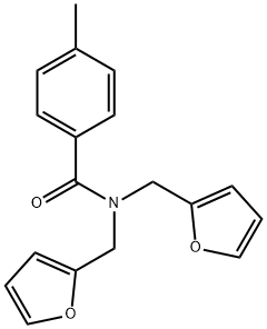 N,N-bis(furan-2-ylmethyl)-4-methylbenzamide Structural
