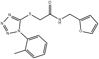N-(furan-2-ylmethyl)-2-[1-(2-methylphenyl)tetrazol-5-yl]sulfanylacetamide Structural