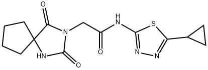 N-(5-cyclopropyl-1,3,4-thiadiazol-2-yl)-2-(2,4-dioxo-1,3-diazaspiro[4.4]nonan-3-yl)acetamide Structural