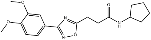 N-cyclopentyl-3-[3-(3,4-dimethoxyphenyl)-1,2,4-oxadiazol-5-yl]propanamide Structural