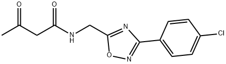 N-[[3-(4-chlorophenyl)-1,2,4-oxadiazol-5-yl]methyl]-3-oxobutanamide Structural