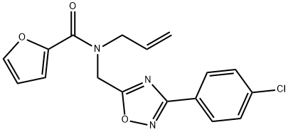 N-[[3-(4-chlorophenyl)-1,2,4-oxadiazol-5-yl]methyl]-N-prop-2-enylfuran-2-carboxamide Structural