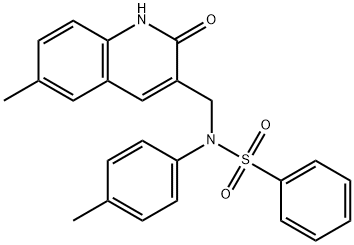 N-[(6-methyl-2-oxo-1H-quinolin-3-yl)methyl]-N-(4-methylphenyl)benzenesulfonamide Structural