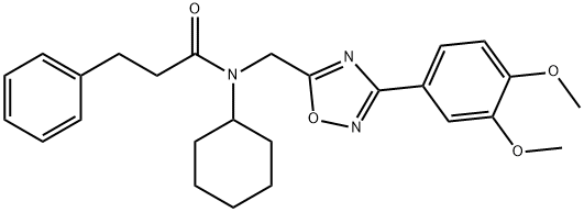 N-cyclohexyl-N-[[3-(3,4-dimethoxyphenyl)-1,2,4-oxadiazol-5-yl]methyl]-3-phenylpropanamide Structural