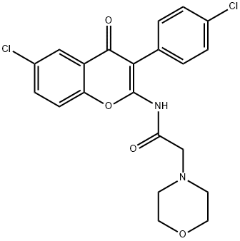 N-[6-chloro-3-(4-chlorophenyl)-4-oxochromen-2-yl]-2-morpholin-4-ylacetamide Structural