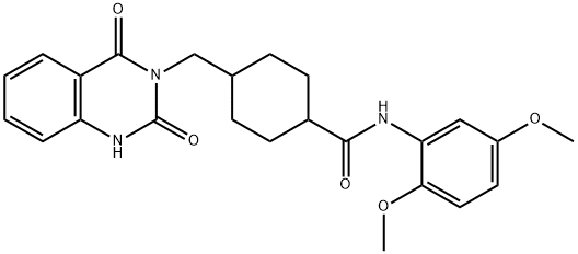 N-(2,5-dimethoxyphenyl)-4-[(2,4-dioxo-1H-quinazolin-3-yl)methyl]cyclohexane-1-carboxamide Structural