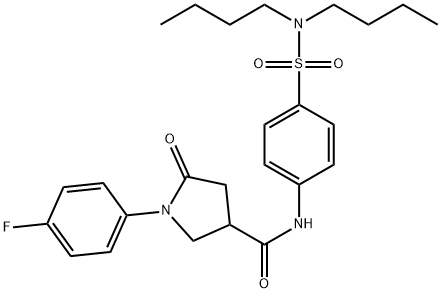 N-[4-(dibutylsulfamoyl)phenyl]-1-(4-fluorophenyl)-5-oxopyrrolidine-3-carboxamide Structural