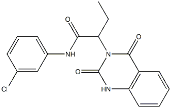 N-(3-chlorophenyl)-2-(2,4-dioxo-1H-quinazolin-3-yl)butanamide Structural