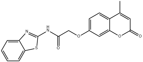 N-(1,3-benzothiazol-2-yl)-2-(4-methyl-2-oxochromen-7-yl)oxyacetamide Structural