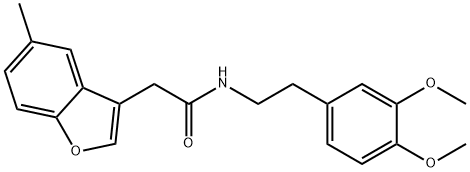 N-[2-(3,4-dimethoxyphenyl)ethyl]-2-(5-methyl-1-benzofuran-3-yl)acetamide Structural