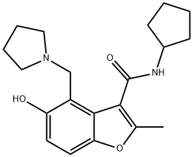 N-cyclopentyl-5-hydroxy-2-methyl-4-(pyrrolidin-1-ylmethyl)-1-benzofuran-3-carboxamide Structural