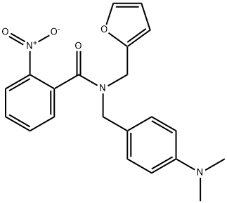N-[[4-(dimethylamino)phenyl]methyl]-N-(furan-2-ylmethyl)-2-nitrobenzamide Structural