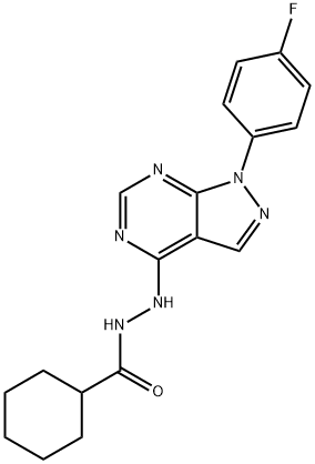 N'-[1-(4-fluorophenyl)pyrazolo[3,4-d]pyrimidin-4-yl]cyclohexanecarbohydrazide Structural